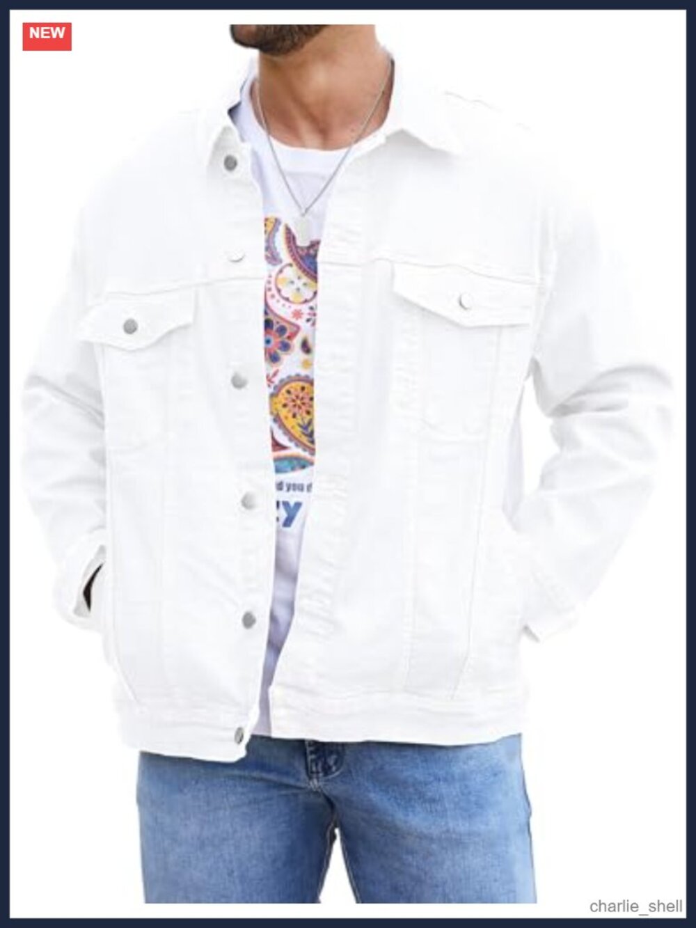 Bindefon Denim Trucker Jacket Button Front Unlined Lightweight
